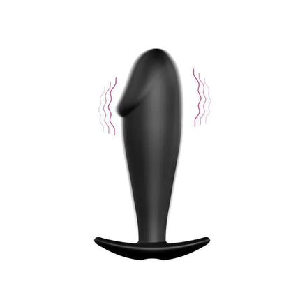 Anal Plug Black with Remote Control made of premium silicone and ABS with vibrating feature for enhanced intimacy.
