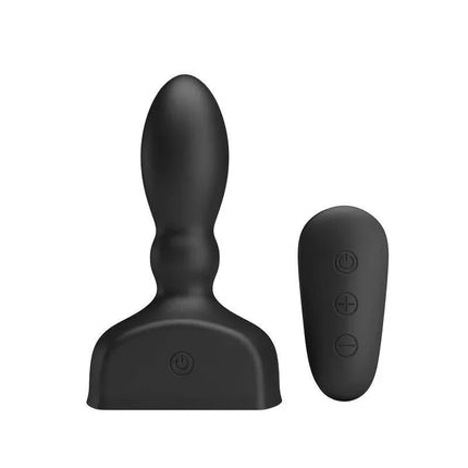 Anal Stimulator Harriet Inflatable USB Silicone Black with remote, sleek design for prostate and perineum stimulation
