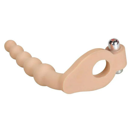 Anal Stimulator The Ultra Soft Bead 6.5 with Vibration Flesh, premium hypoallergenic TPE material, skin-friendly flexible design.