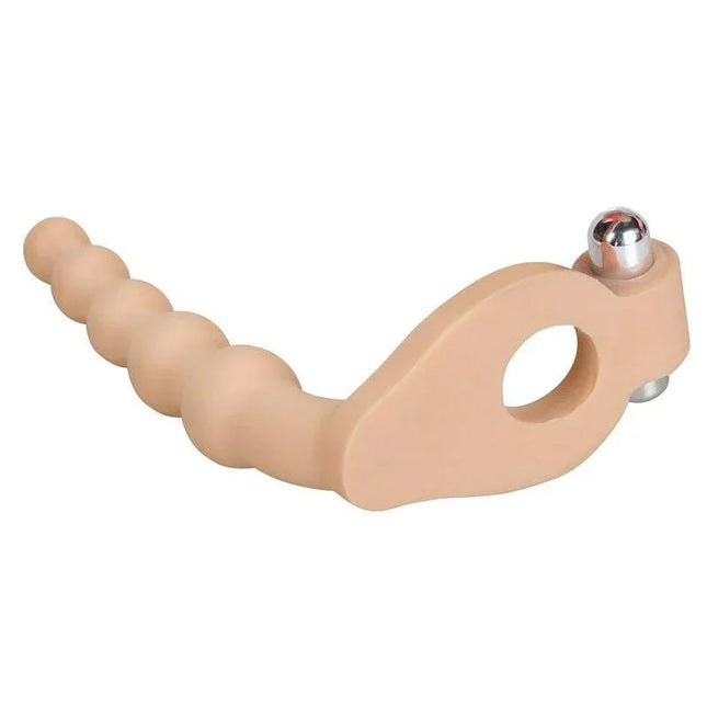 Anal Stimulator The Ultra Soft Bead 6.5 with Vibration Flesh, premium hypoallergenic TPE material, skin-friendly flexible design.