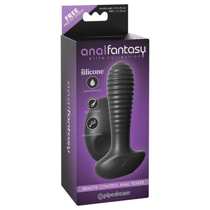 Anal Teaser Vibrating Butt Plug in packaging showcasing features and design for enhanced pleasure.