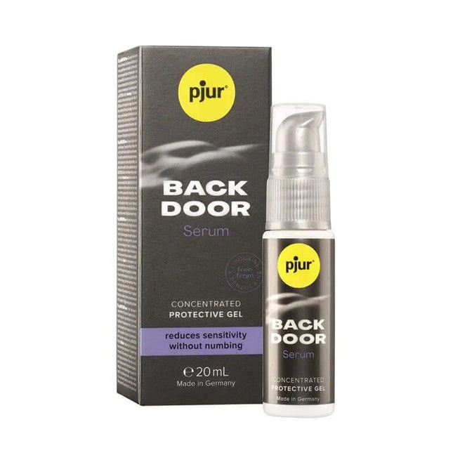 Anal Concentrated Protective Serum Backdoor 20 ml in packaging, designed to reduce sensitivity discreetly and safely without numbing.