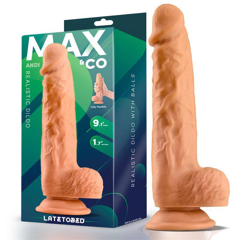 Andi Realistic Dildo with Testicles 9.1 Flesh - secretsextoys.store