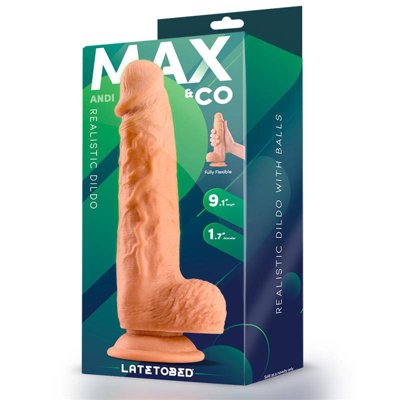 Andi Realistic Dildo with Testicles 9.1 Flesh - secretsextoys.store