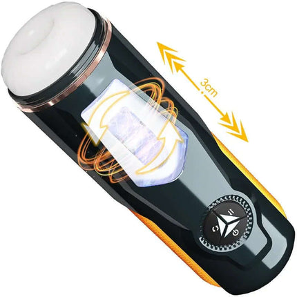 Aneemun Masturbator with Thrusting and Rotation showcasing electric features and adjustable speed settings for lifelike sensations.