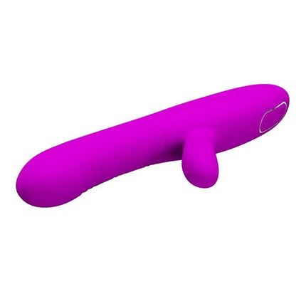 Bright purple Angelique Tickling Vibe USB, featuring clitoral stimulator with 12 vibration functions and 4 finger movements for pleasure.