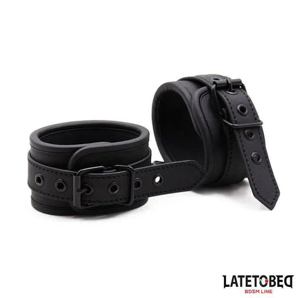 Ankle Restraints Neoprene Adjustable shown in black with sleek design for comfort and style in sensory play.