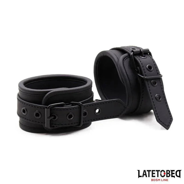 Ankle Restraints Neoprene Adjustable shown in black with sleek design for comfort and style in sensory play.