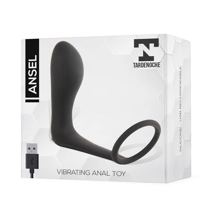 Ansel Anal Plug with Vibration and Cock Ring USB Silicone - secretsextoys.store
