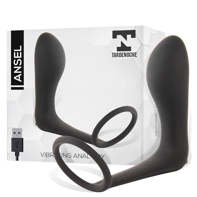 Ansel Anal Plug with Vibration and Cock Ring USB Silicone - secretsextoys.store