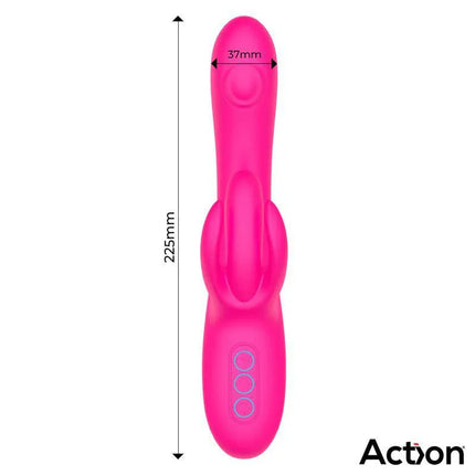 Antony Double Tapping and Finger Wiggling Vibe with three independent motors and customizable controls in pink
