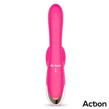 Antony Double Tapping and Finger Wiggling Vibe in vibrant pink, featuring triple-function design for customizable pleasure.