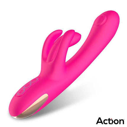 Antony Double Tapping and Finger Wiggling Vibe in vibrant pink with triple-function design and customizable controls.