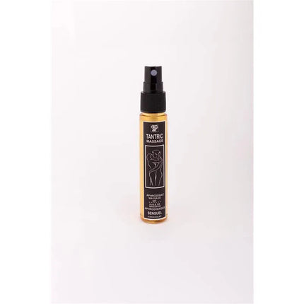 Image of Aphrodisiac Tantric Oil Chocolat 30 ml bottle with a chocolate scent designed for intimate massages, perfect for travel.