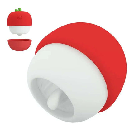 Apple Secret Licking Stimulator with silicone tongue for clitoral stimulation, compact and travel-friendly design with 12 patterns.