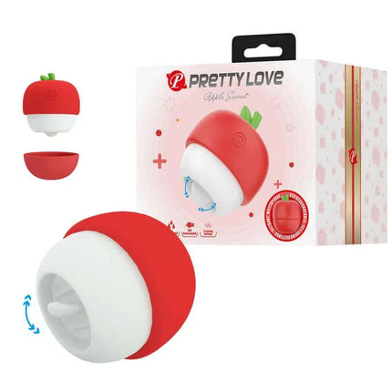 Apple Secret Licking Stimulator with box; premium clitoral stimulator designed for intimate pleasure, featuring 12 tongue patterns.