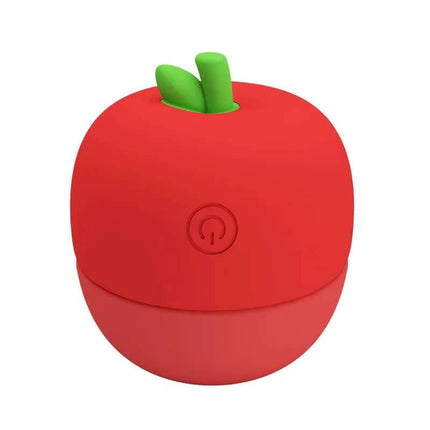 Apple Secret Licking Stimulator - red apple-shaped clitoral stimulator with a power button for intimate pleasure and discreet exploration