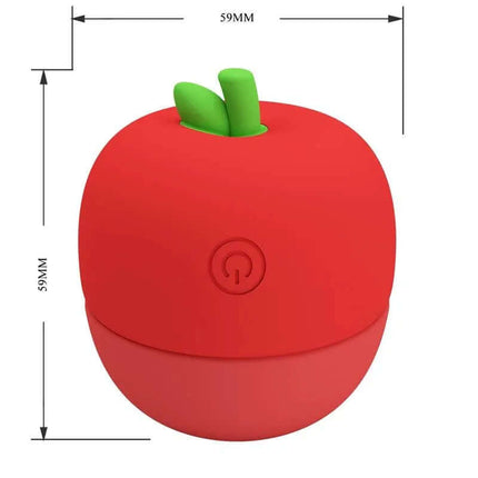 Apple Secret Licking Stimulator in a red apple-shaped design with measurements 59MM x 59MM.