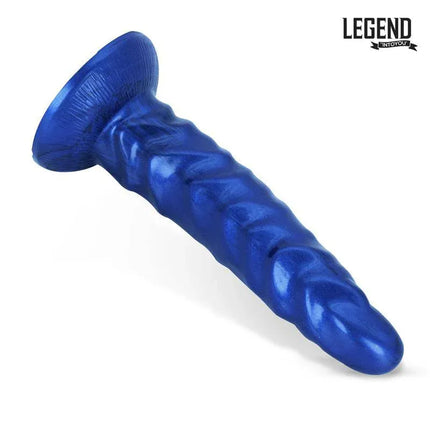 Aqualith Liquid Silicone Dildo 22 cm in vibrant aquatic blue from Lengen Dildos, featuring an ultra-smooth texture for comfort.