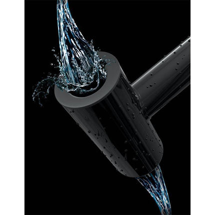 Aquatic Masturbator Hydrobator showing water flow through flexible silicone design for shower use