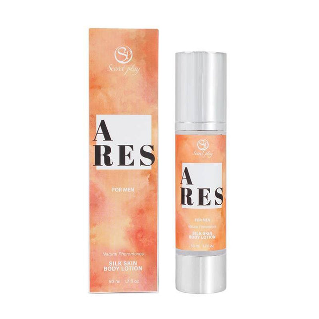 Ares Silk Skin Body Lotion 50ml with natural pheromones packaging