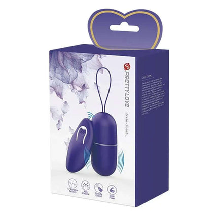 Purple Arvin Youth Egg Vibrator with Remote packaging with floral design
