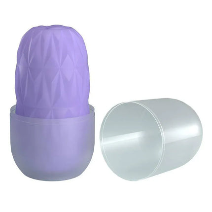 Athena Alice Display 15 Men Masturbator set with purple textured sleeve and clear case