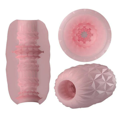 Athena Alice Display 15 Men Masturbator set showing textured pink sleeves and patterns
