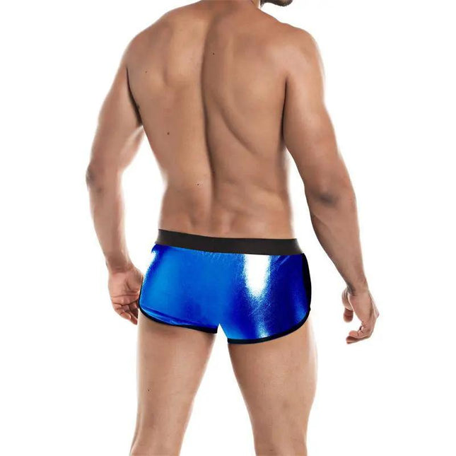 Back view of Athletic Boxer Rpovocative Skai Blue, designed for comfort and style, highlighting the shiny blue fabric.