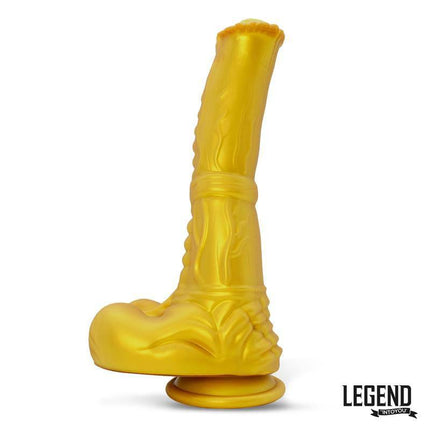 Aurelix Liquid Silicone Dildo 24,5 cm from Lengen Dildos collection, gold finish, body-safe, designed for luxury and pleasure.