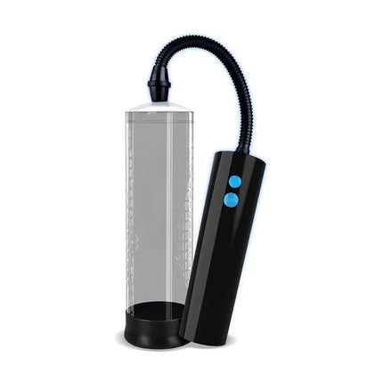 Automatic Penis Pump PSX05 USB with transparent cylinder and black control handle for male enhancement.