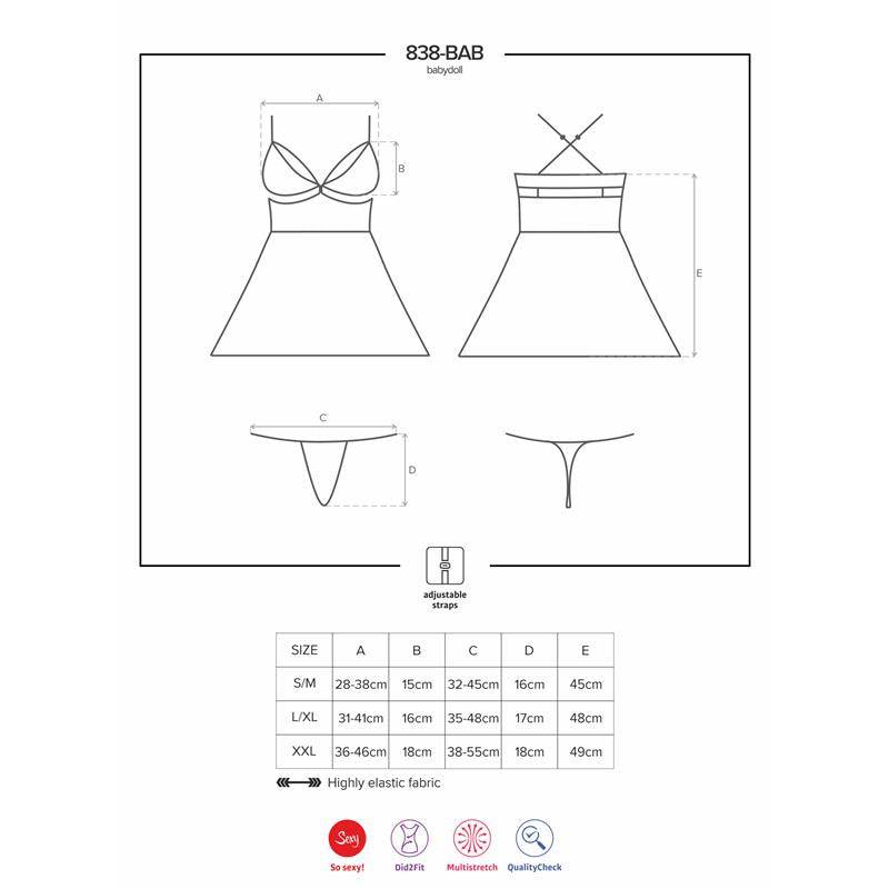 Babydoll and Thong Set Black - secretsextoys.store