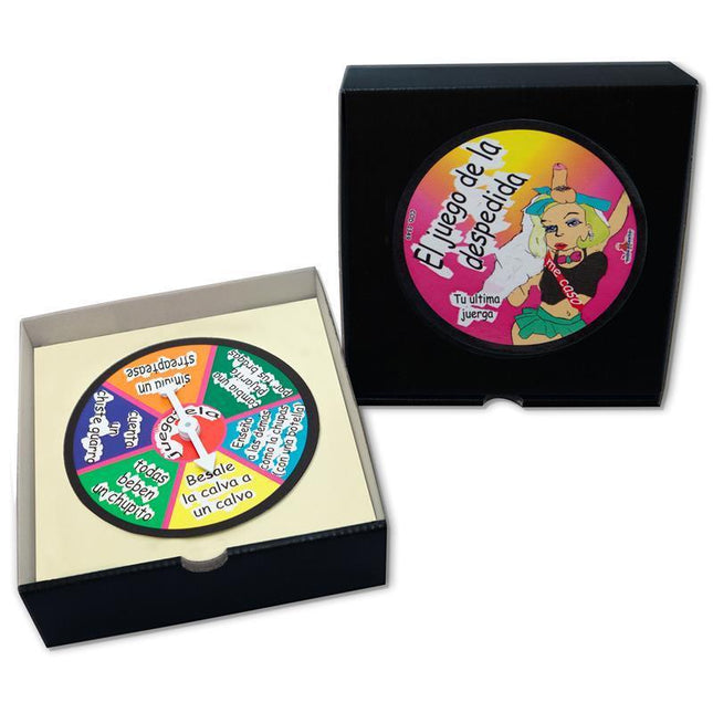 Bachelorette Roullete for Her party game featuring a colorful roulette wheel and prompts to celebrate the bride-to-be.