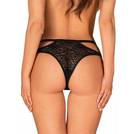 Back view of Bagirela Sexy Thong showcasing luxurious lace and playful lines for an elegant silhouette.
