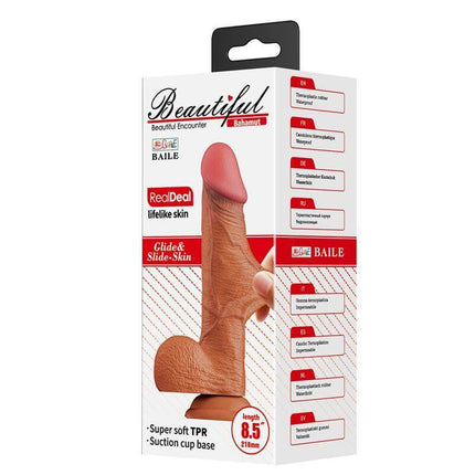 Bahamut Relistic Dildo Slide Skin 8.5 packaging with realistic design and features.