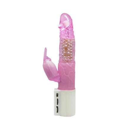 Baile Clear Vibe Pink premium vibrator with ergonomic design and rabbit-ear tips for targeted clitoral stimulation.