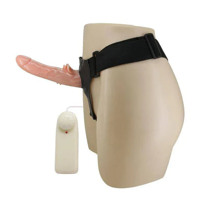 Baile Dildo Strap-On with Remote Control 18 cm, shown with adjustable harness and remote for intimate play.