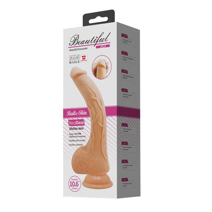 Baile Dildo with Suction Cup and Vibration in packaging showcasing lifelike design and premium features.