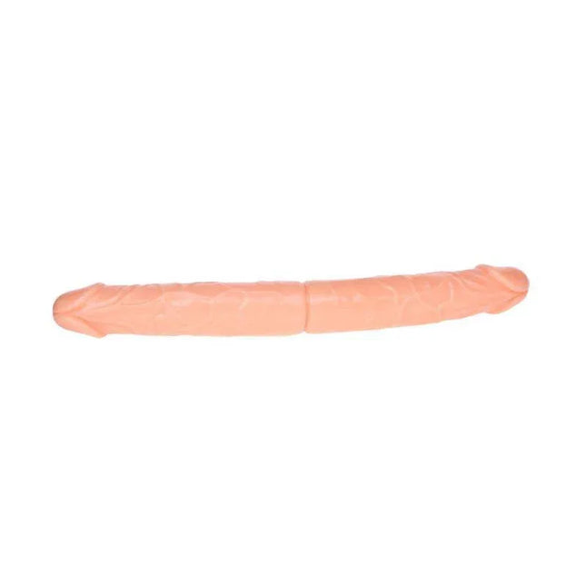 Baile Double Dildo Flesh with realistic texture and flexible design for versatile play, ideal for couples or solo use.