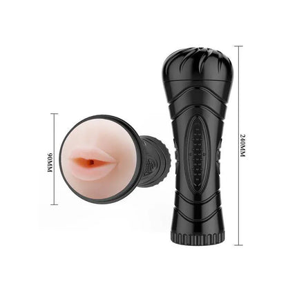 Baile Masturbator Baby Pussy Mouth - realistic handheld stimulator with ribbed tunnel for enhanced pleasure and discreet use.