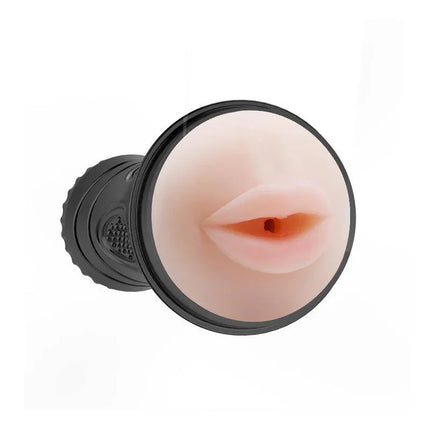 Baile Masturbator Baby Pussy Mouth handheld stimulator with realistic design for discreet pleasure, featuring a ribbed tunnel.