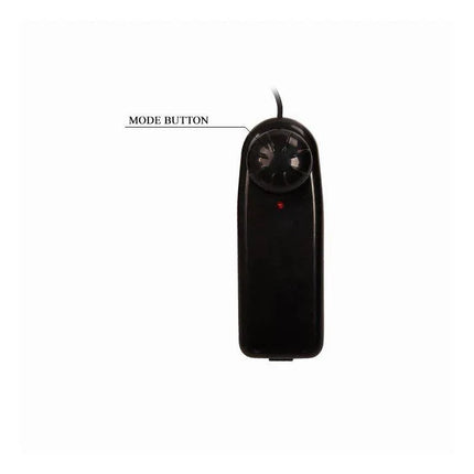 Remote control for Baile Strap-On Vibrating Dildo Flesh 18.5 cm with mode button for hands-free pleasure.
