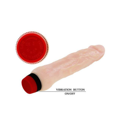 Baile Vibe Flesh realistic waterproof vibrator with vein-detailed texture and vibration button for lifelike solo play