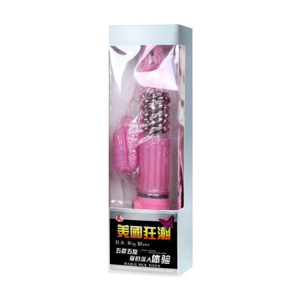 Baile Vibe U.S. Big Mabe Pink vibrator in packaging, premium silicone design for powerful pleasure.