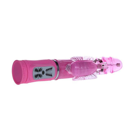 Baile Vibe U.S. Big Mabe Pink silicone vibrator with adjustable controls and textured design for enhanced pleasure.