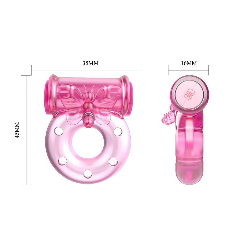 Baile Vibrating Cock Ring with Condom Pink - secretsextoys.store