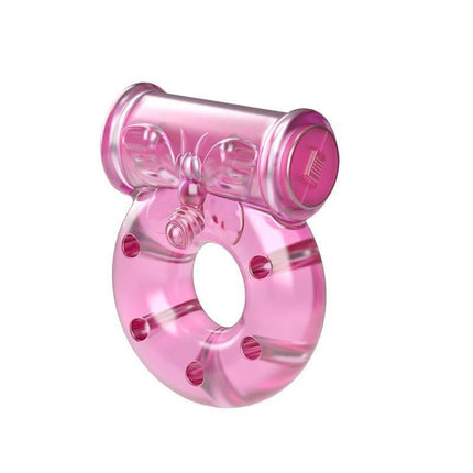 Baile Vibrating Cock Ring with Condom Pink for enhanced pleasure