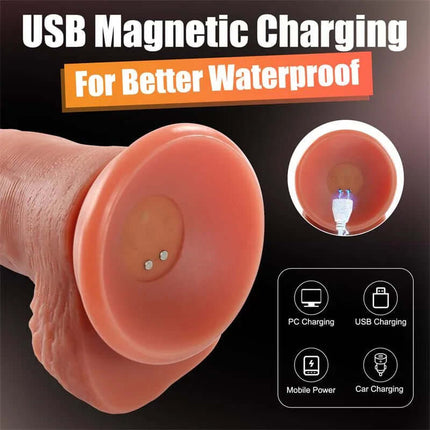 Baird Dildo with Thrusting and Vibratiion 8.07 USB Magnetic Charging Feature for Waterproof Use