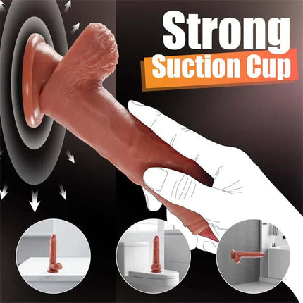 Baird Dildo with Thrusting and Vibratiion 8.07 strong suction cup feature displayed