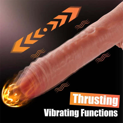 Baird Dildo with Thrusting and Vibratiion 8.07 showcasing thrusting and vibrating functions
